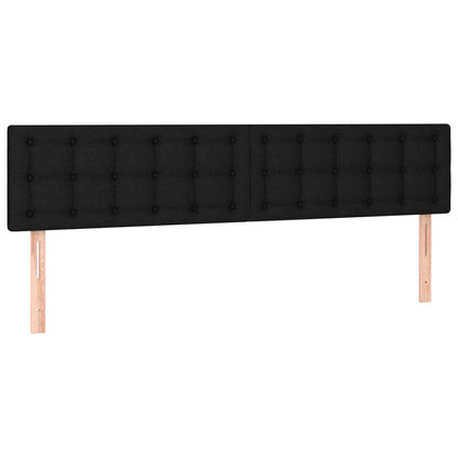 Hoofdbord LED 180x5x78/88 cm stof zwart 180 x 5 x 78/88 cm Zwart