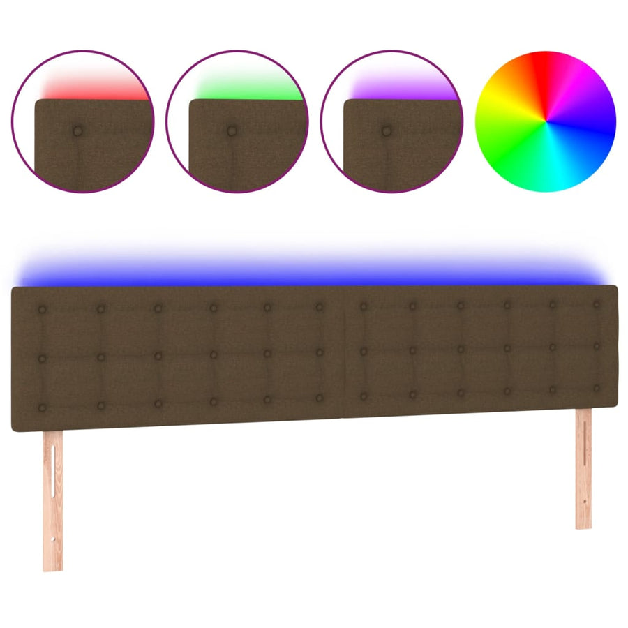 Hoofdbord Led Stof 180 x 5 x 78/88 cm Donkerbruin