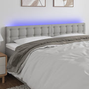 Hoofdbord 200x5x78/88 cm stof lichtgrijs LED