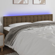 Hoofdbord 200x5x78/88 cm stof donkerbruin LED