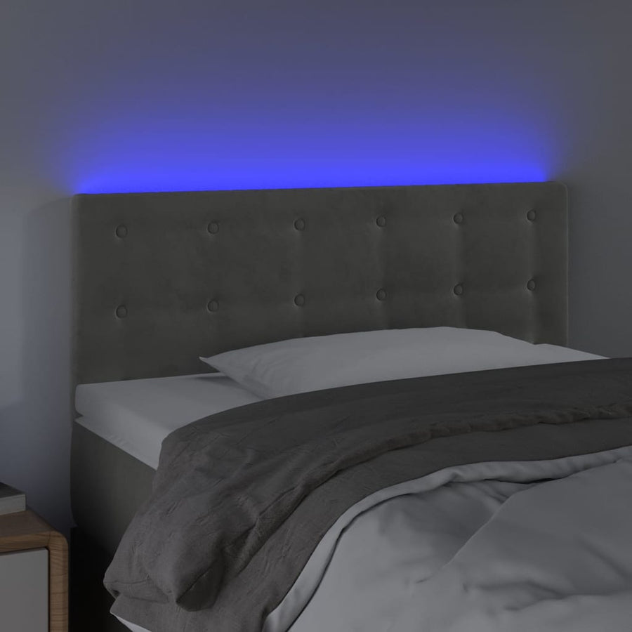 Hoofdbord Led Fluweel 80 x 5 x 78/88 cm Lichtgrijs