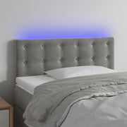 Hoofdbord 80x5x78/88 cm fluweel lichtgrijs LED