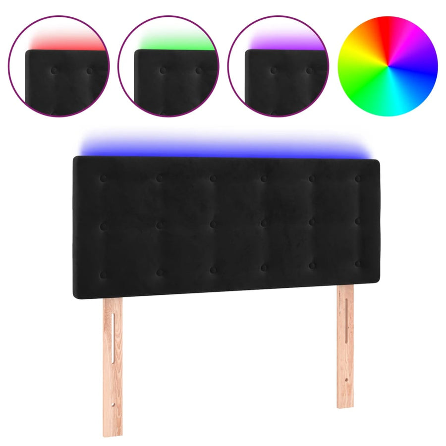 Hoofdbord Led Fluweel 80 x 5 x 78/88 cm Zwart