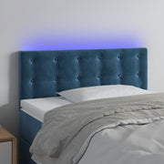 Hoofdbord 80x5x78/88 cm fluweel donkerblauw LED