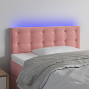Hoofdbord 80x5x78/88 cm fluweel roze LED