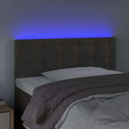 Hoofdbord Led Fluweel 100 x 5 x 78/88 cm Donkergrijs