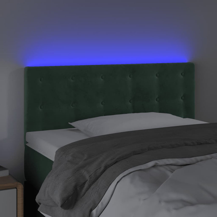 Hoofdbord Led Fluweel 100 x 5 x 78/88 cm Donkergroen