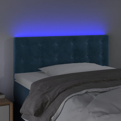 Hoofdbord Led Fluweel 100 x 5 x 78/88 cm Donkerblauw
