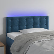 Hoofdbord 100x5x78/88 cm fluweel donkerblauw LED