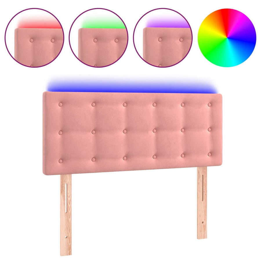 Hoofdbord Led Fluweel 100 x 5 x 78/88 cm Roze