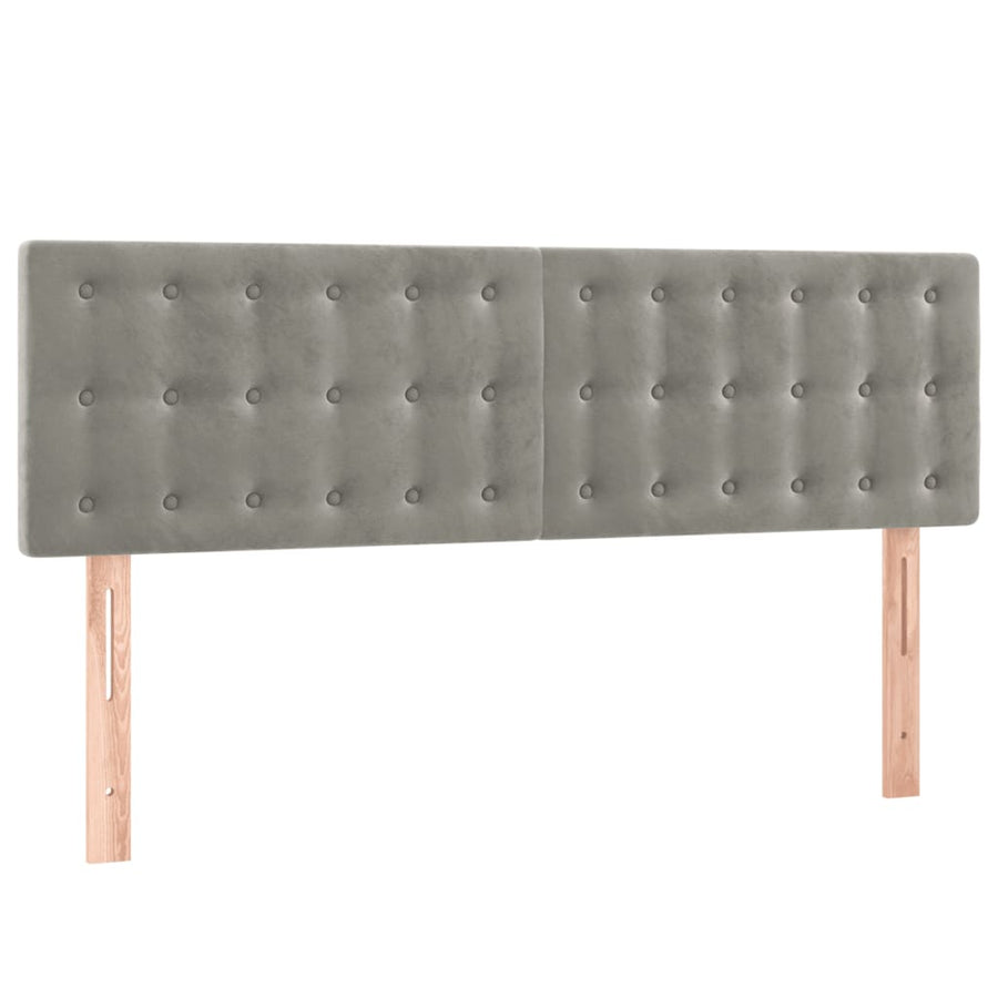 Hoofdbord Led Fluweel 144 x 5 x 78/88 cm Lichtgrijs