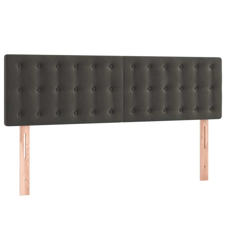 Hoofdbord Led Fluweel 144 x 5 x 78/88 cm Donkergrijs