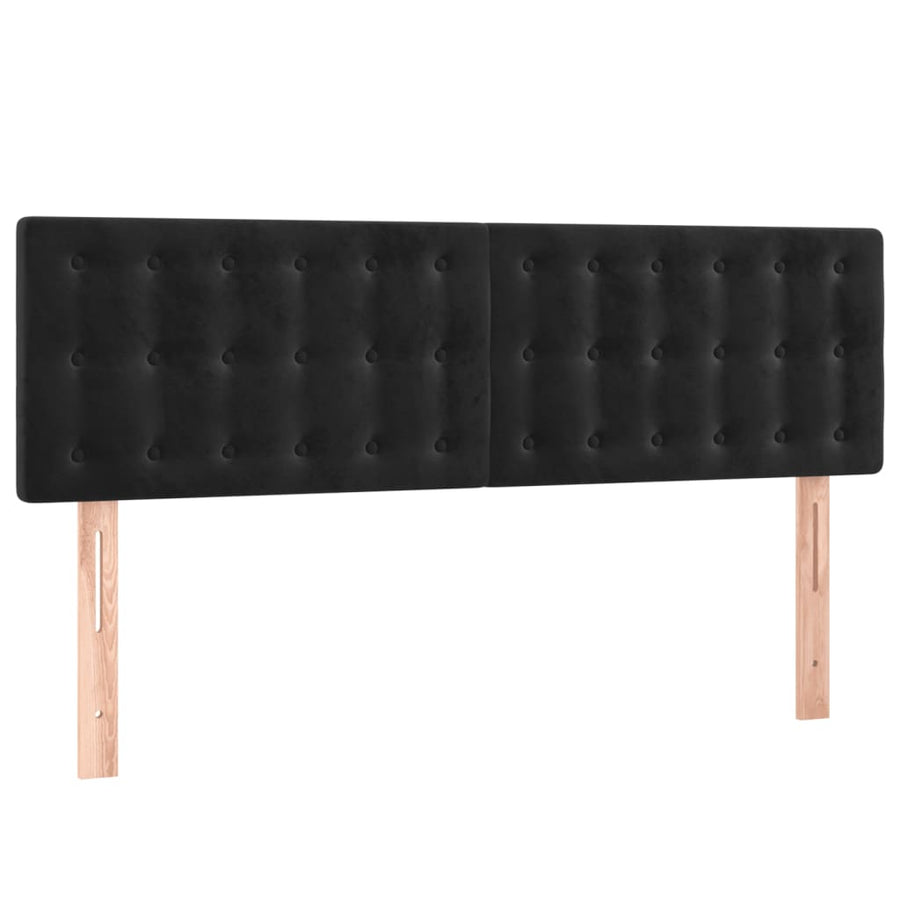 Hoofdbord Led Fluweel 144 x 5 x 78/88 cm Zwart
