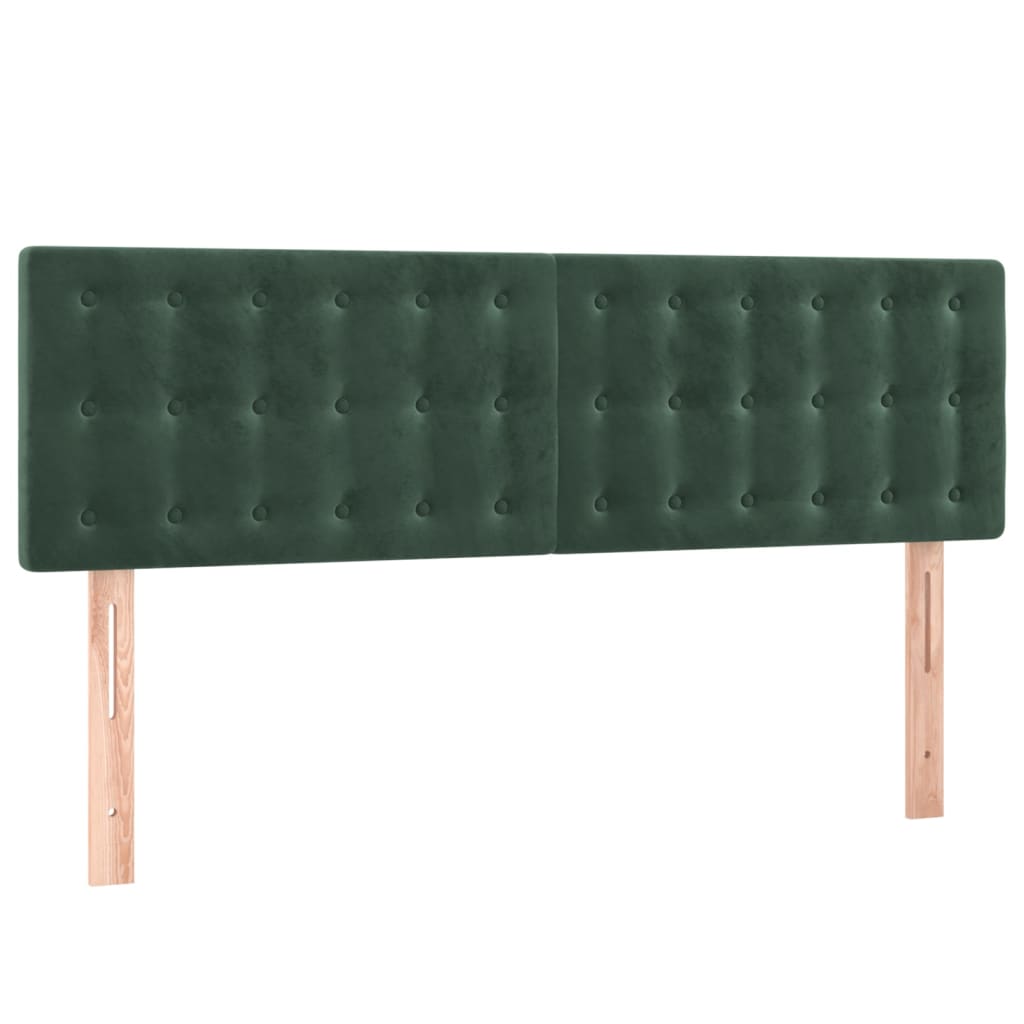Hoofdbord Led Fluweel 144 x 5 x 78/88 cm Donkergroen