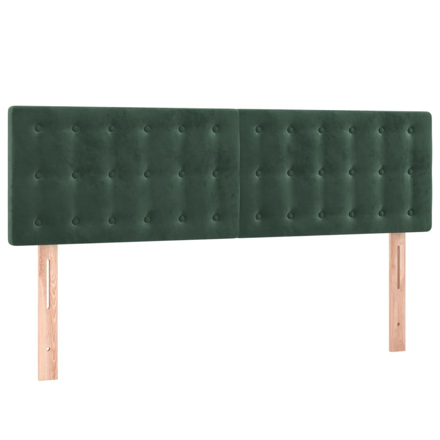 Hoofdbord Led Fluweel 144 x 5 x 78/88 cm Donkergroen