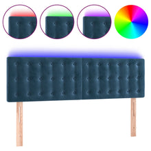 Hoofdbord Led Fluweel 1 144 x 5 x 78/88 cm Donkerblauw