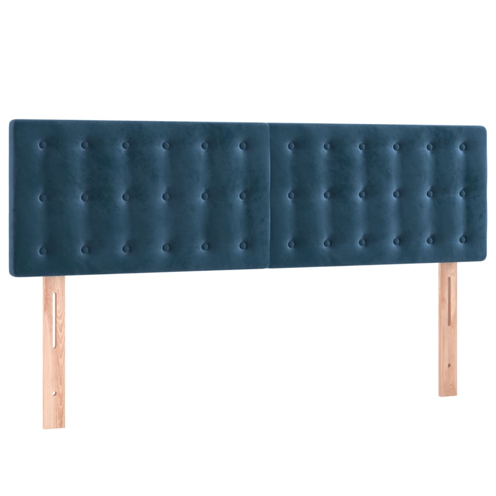 Hoofdbord Led Fluweel 1 144 x 5 x 78/88 cm Donkerblauw