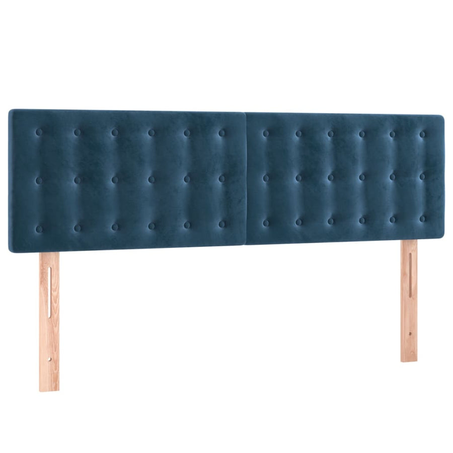 Hoofdbord Led Fluweel 1 144 x 5 x 78/88 cm Donkerblauw