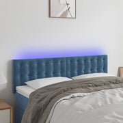 Hoofdbord 144x5x78/88 cm fluweel donkerblauw LED