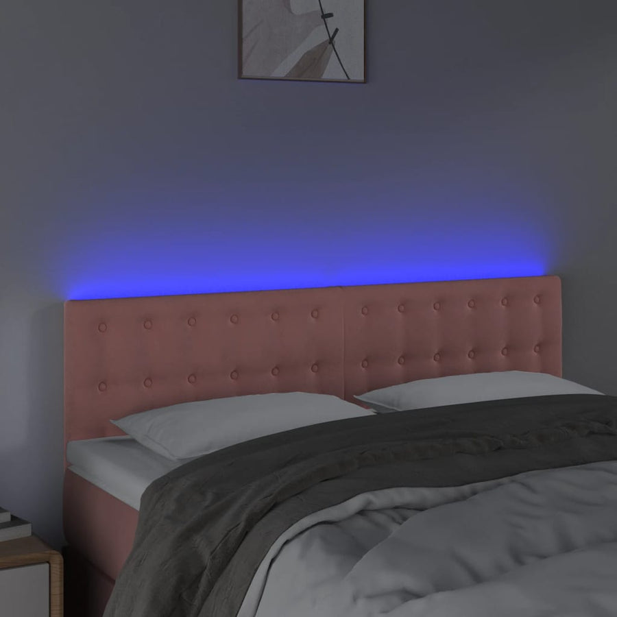 Hoofdbord Led Fluweel 144 x 5 x 78/88 cm Roze