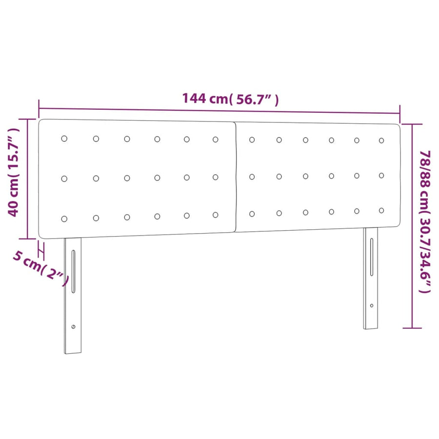 Hoofdbord Led Fluweel 144 x 5 x 78/88 cm Roze