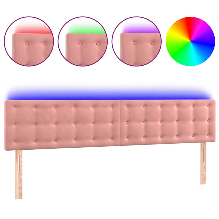 Hoofdbord Led 180X5X78/88 Cm Fluweel Roze 180 x 5 x 78/88 cm