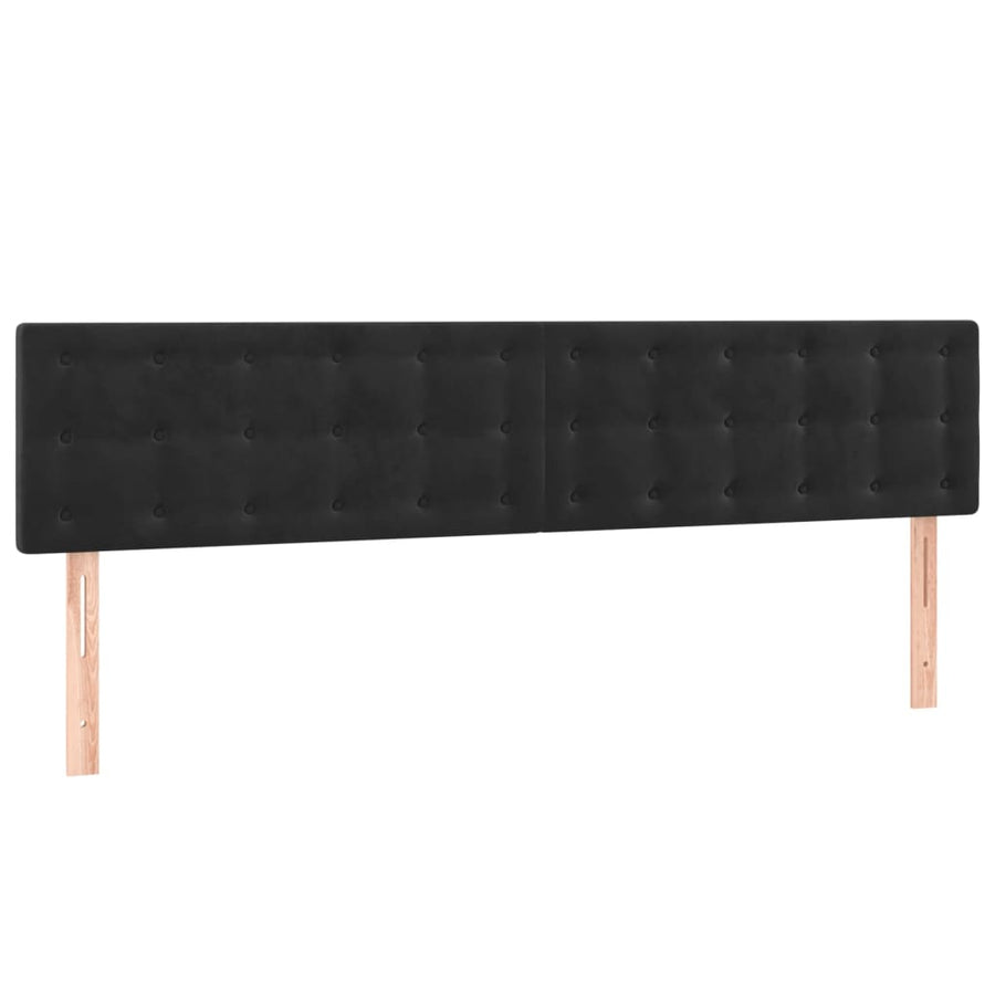 Hoofdbord Led Fluweel 200 x 5 x 78/88 cm Zwart