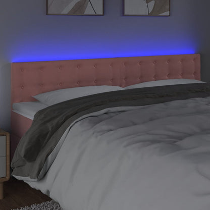 Hoofdbord Led Fluweel 200 x 5 x 78/88 cm Roze