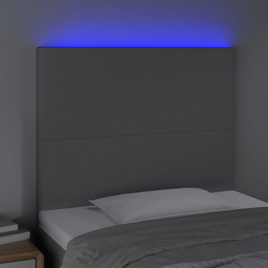 Hoofdbord LED 80x5x118/128 cm stof lichtgrijs 80 x 5 x 118/128 cm Lichtgrijs