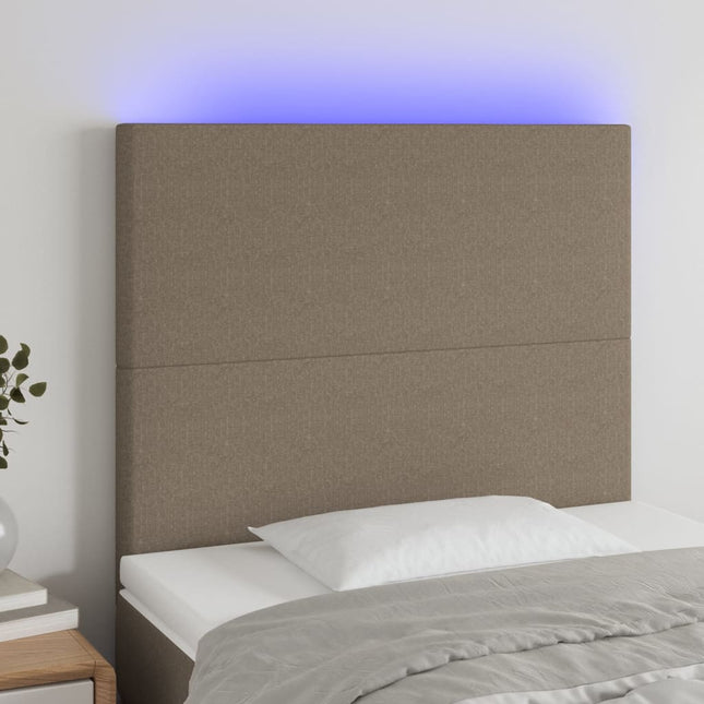 Hoofdbord LED 80x5x118/128 cm stof taupe 80 x 5 x 118/128 cm Taupe