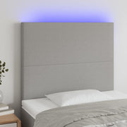 Hoofdbord 90x5x118/128 cm stof lichtgrijs LED