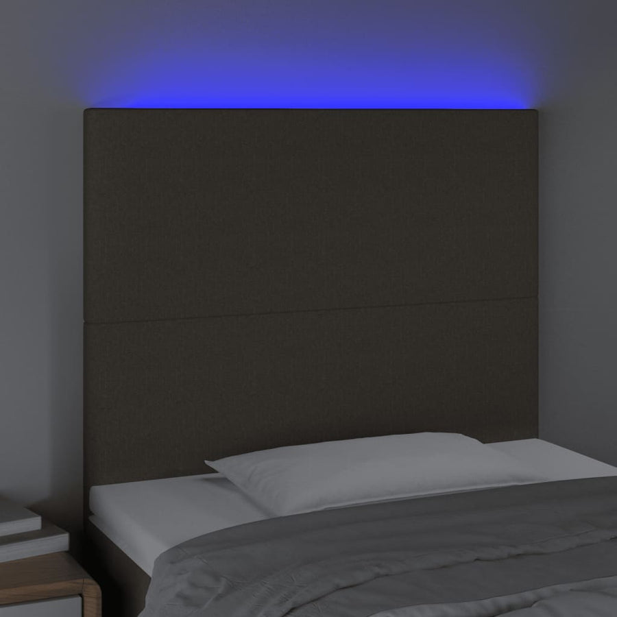 Hoofdbord LED 90x5x118/128 cm stof taupe 90 x 5 x 118/128 cm Taupe