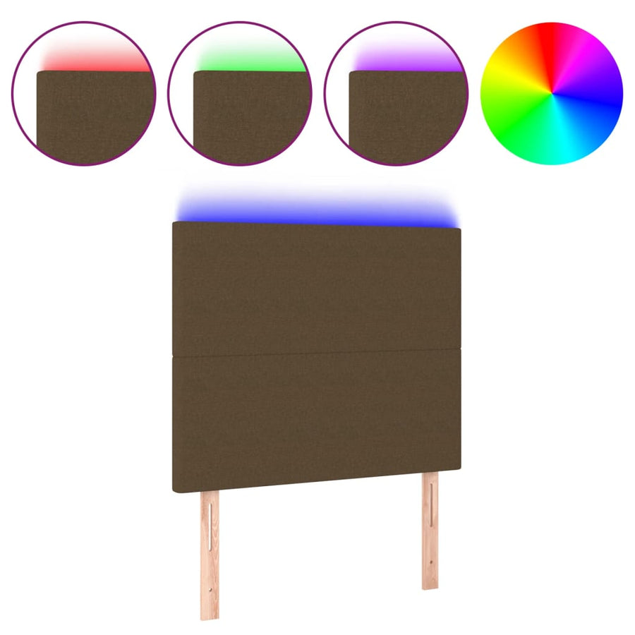Hoofdbord Led Stof 100 x 5 x 118/128 cm Donkerbruin