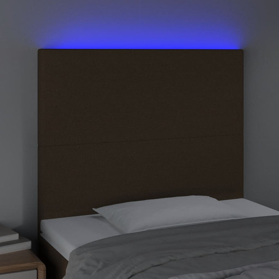Hoofdbord Led Stof 100 x 5 x 118/128 cm Donkerbruin