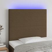 Hoofdbord 100x5x118/128 cm stof donkerbruin LED
