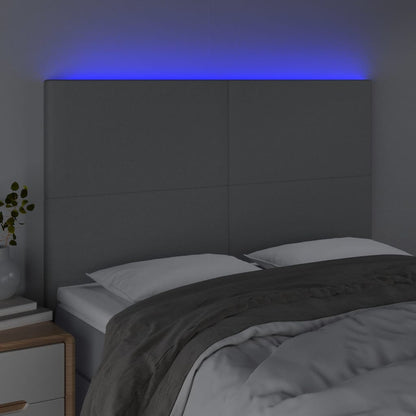 Hoofdbord Led Stof 144 x 5 x 118/128 cm Lichtgrijs