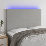 Hoofdbord LED 144x5x118/128 cm stof lichtgrijs