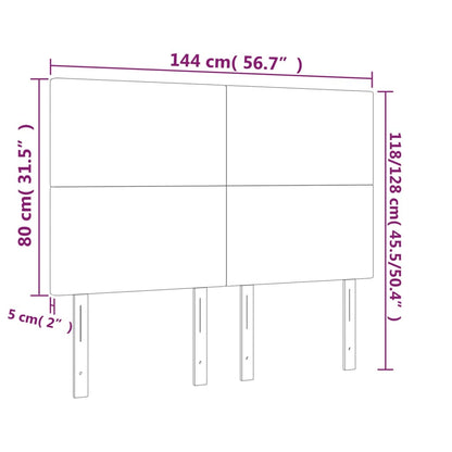 Hoofdbord LED 144x5x118/128 cm stof blauw 144 x 5 x 118/128 cm Blauw