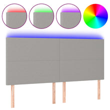 Hoofdbord Led Stof 180 x 5 x 118/128 cm Lichtgrijs