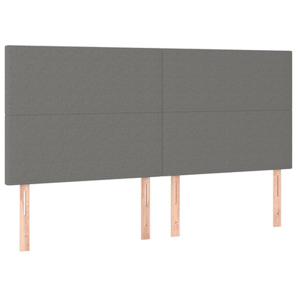 Hoofdbord LED 180x5x118/128 cm stof donkergrijs 180 x 5 x 118/128 cm Donkergrijs