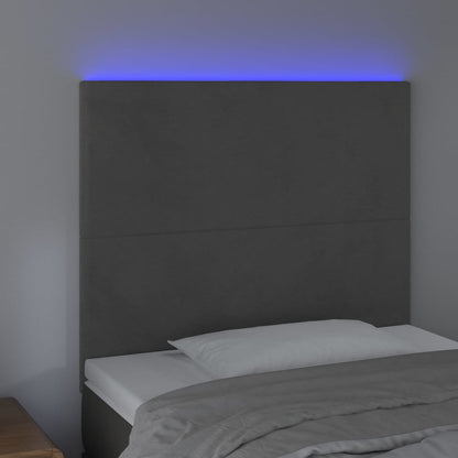 Hoofdbord Led 80X5X118/128 Cm Fluweel Donkergrijs
