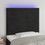Hoofdbord 80x5x118/128 cm zwart LED fluweel