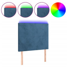 Hoofdbord Led 80X5X118/128 Cm Fluweel Donkerblauw