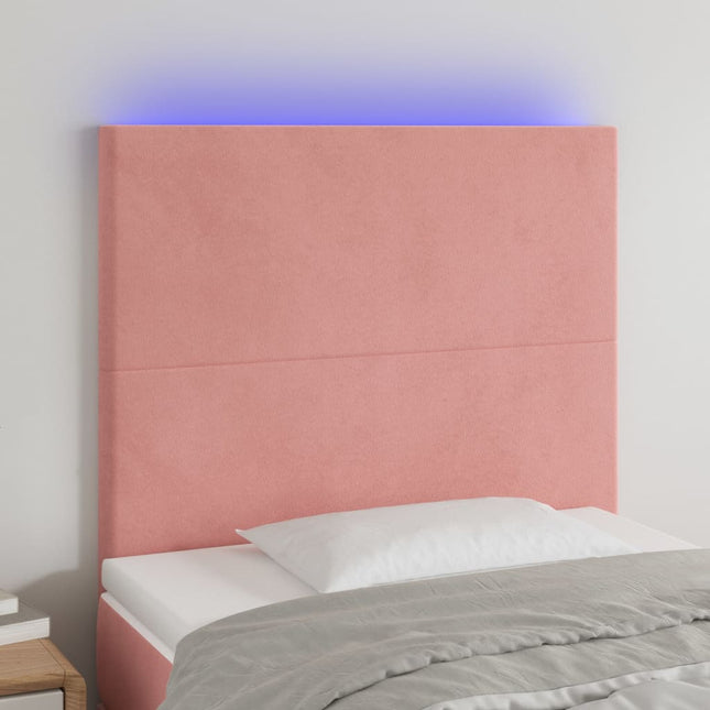 Hoofdbord Led 80X5X118/128 Cm Fluweel Roze