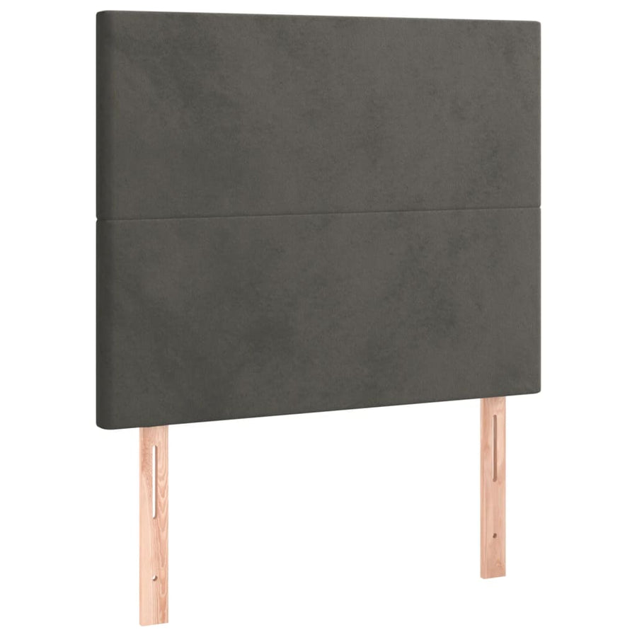 Hoofdbord Led 90X5X118/128 Cm Fluweel Donkergrijs