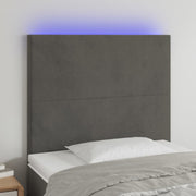 Headboard LED 90x5x118/128 cm velvet dark grey