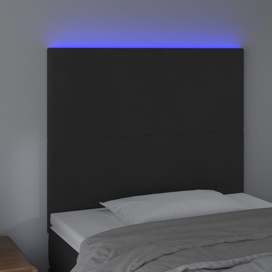 Hoofdbord Led 90X5X118/128 Cm Fluweel Zwart