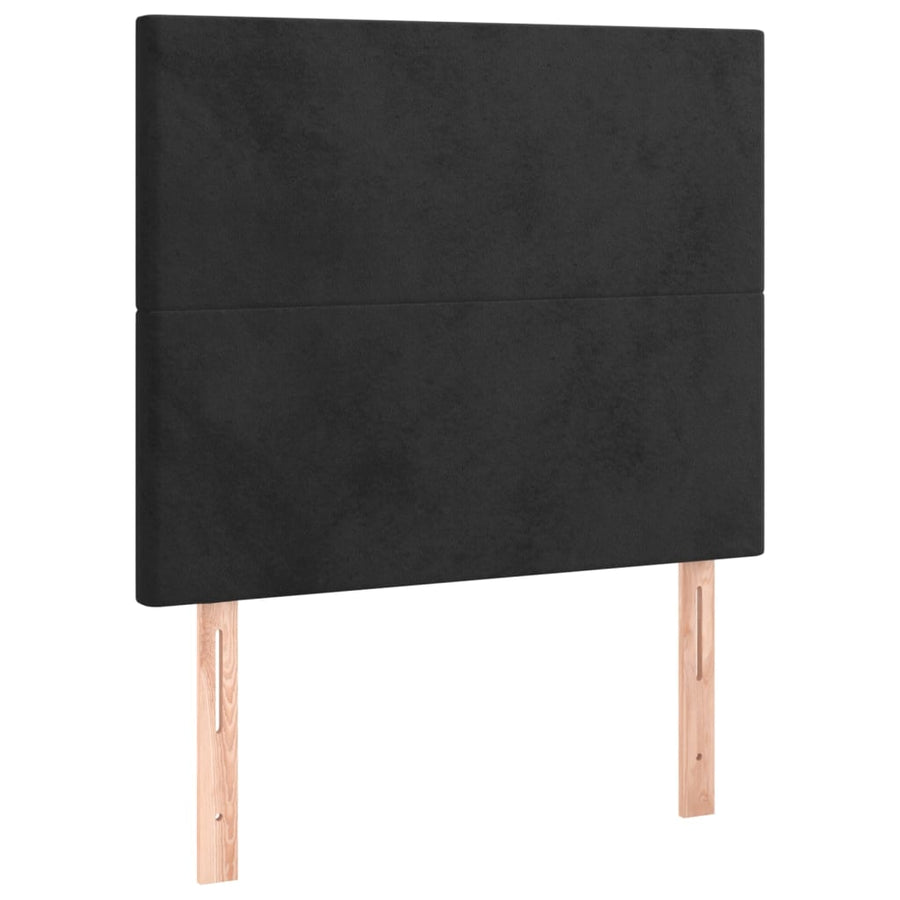 Hoofdbord Led 90X5X118/128 Cm Fluweel Zwart