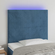 Headboard LED 90x5x118/128 cm velvet dark blue