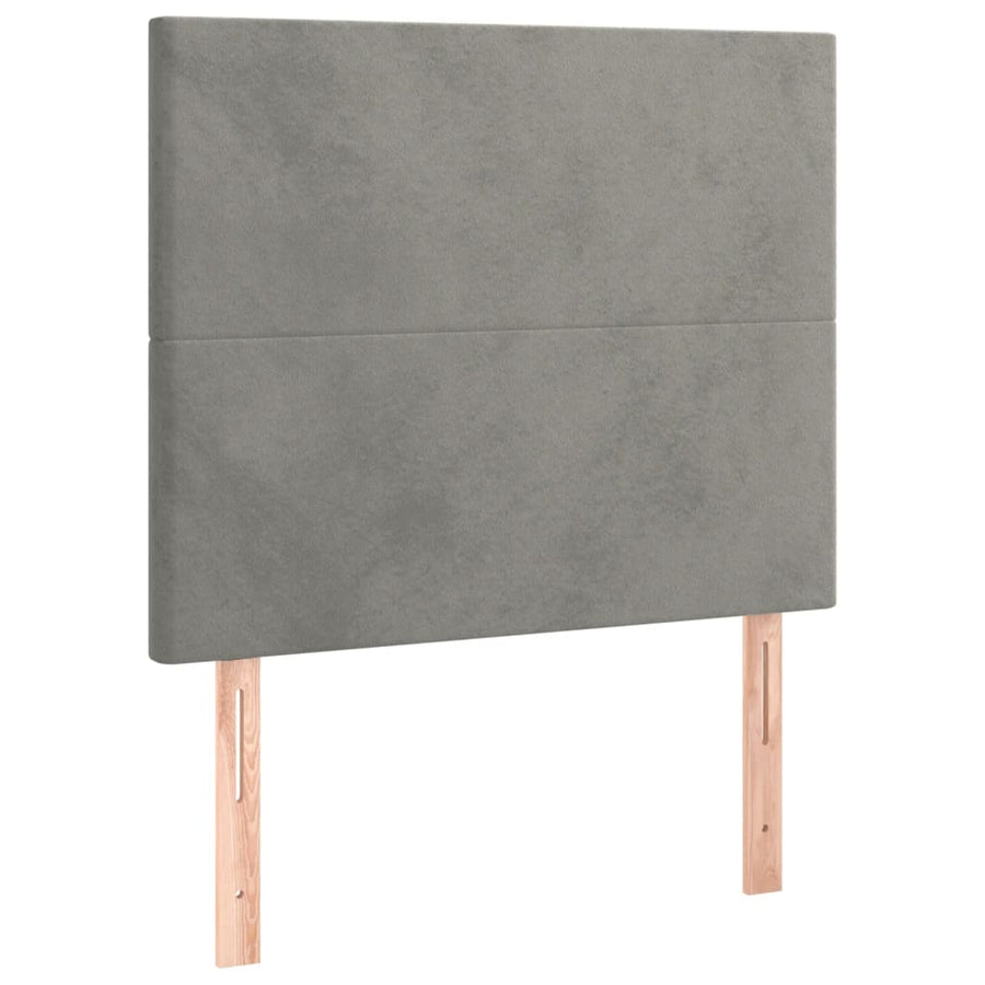 Hoofdbord Led 100X5X118/128 Cm Fluweel Lichtgrijs